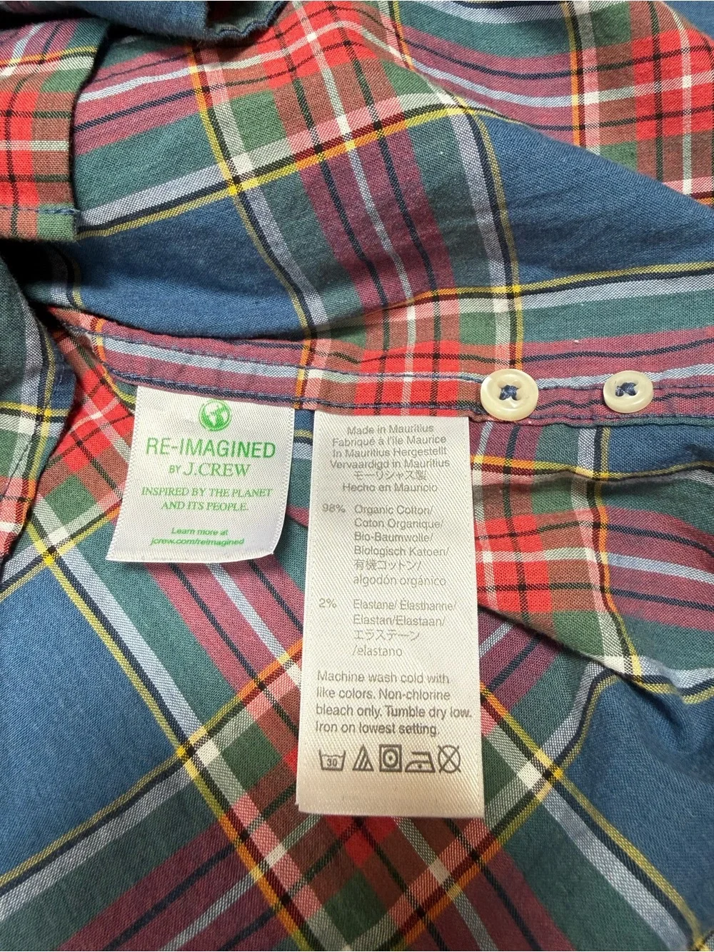 J.CREW Secret Wash Shirt Plaid Size Medium